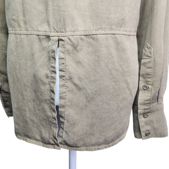 ANTHROPOLOGIE CLOTH & STONE army green button down shirt XS - Picture 9 of 15